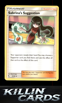 Sabrina's Suggestion 65/68 Pokemon Uncommon Hidden Fates Card NM - Image 1