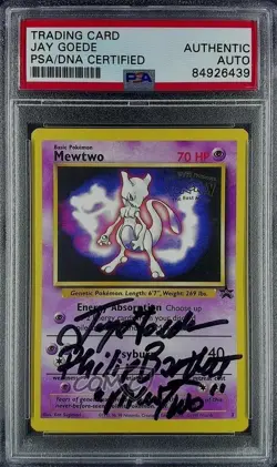 Pokemon First Movie Mewtwo Black Star Jay Goede PSA/DNA Authentic Auto 1999 - Image 1