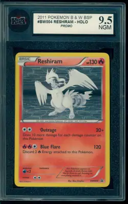 2011 Pokemon Black star promo #bw004 Reshiram Holo KSA 9.5 NGM - Image 1