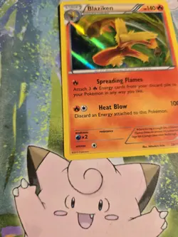 NM- Blaziken 28/160 XY Primal Clash Holo Pokemon Card - Image 3