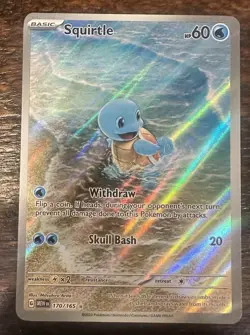 Pokemon TCG Squirtle 170/165 Scarlet & Violet 151 Illustration Rare Holo Card - Image 1