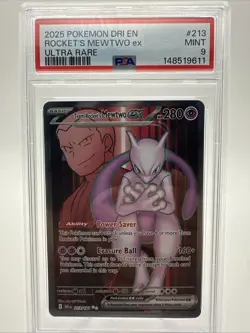 2025 Team Rockets Mewtwo EX Destined Rivals (English) PSA 9 Mint Pokemon - Image 1