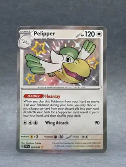 Pokemon - 204/091 Pelipper SV PAF Paldean Fates Shiny Rare Holo NM TCG - Image 1