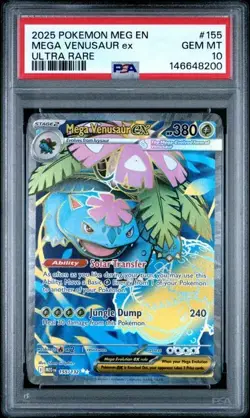 PSA GEM MINT 10: 2025 Pokemon Mega Evolution Ultra Rare #155 Mega Venusaur EX - Image 1