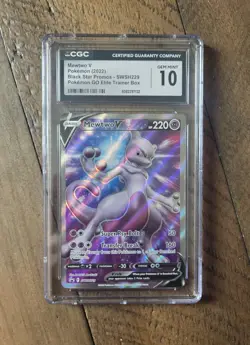 CGC Gem Mint 10 MEWTWO V Black Star Promo Holo #SWSH229 2022 Pokemon 🔥 - Image 1