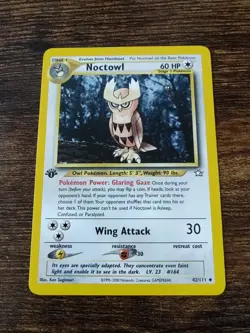 Pokemon Neo Genesis 1st Edition Noctowl 42/111 Non Holo NM-MINT - Image 1