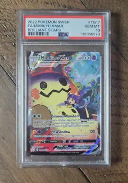 2022 Pokemon SWSH Brilliant Stars #TG17 Full Art Mimikyu VMAX PSA 10 GEM MINT🔥 - Image 1