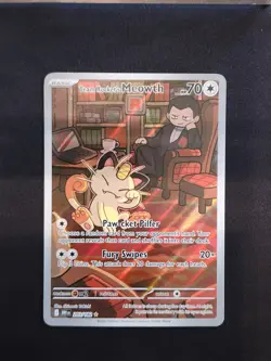 Pokemon TCG Team Rockets Meowth Card 203/182 Destined Rivals - Image 1