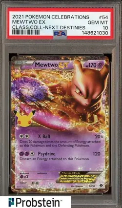 2021 Pokemon Celebrations Classic Coll Next Destinies #54 Mewtwo Ex PSA 10 - Image 1