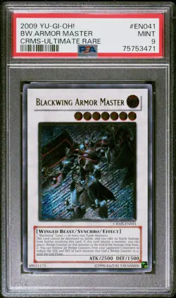 2009 YUGIOH CRMS-EN041 BLACKWING ARMOR MASTER ULTIMARE RARE PSA 9 MINT #75753471 - Image 1