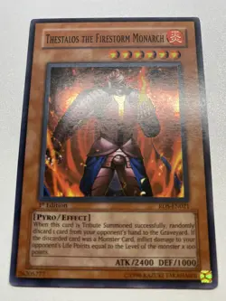Yugioh Thestalos The Firestorm Monarch Super Rare 1st Edition RDS-EN021 HP - Image 1