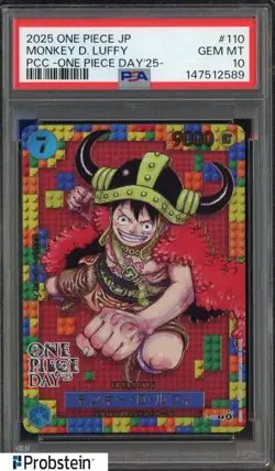 2025 One Piece JPN PCC One Piece Day '25 #110 Monkey D. Luffy PSA 10 GEM MINT - Image 1