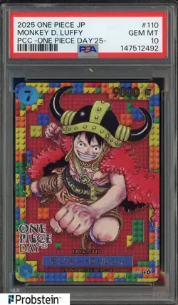 2025 One Piece JPN PCC One Piece Day '25 #110 Monkey D. Luffy PSA 10 GEM MINT - Image 1