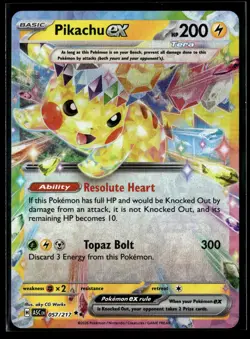 Pikachu ex 057/191 Double Rare Surging Sparks Pokemon NM/M - Image 1