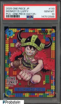 2025 One Piece JPN PCC One Piece Day '25 #110 Monkey D. Luffy PSA 10 GEM MINT - Image 1