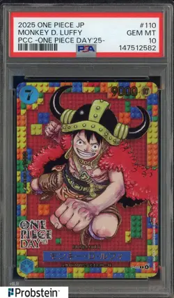 2025 One Piece JPN PCC One Piece Day '25 #110 Monkey D. Luffy PSA 10 GEM MINT - Image 1