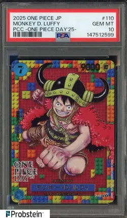 2025 One Piece JPN PCC One Piece Day '25 #110 Monkey D. Luffy PSA 10 GEM MINT - Image 1