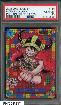 2025 One Piece JPN PCC One Piece Day '25 #110 Monkey D. Luffy PSA 10 GEM MINT - Image 1
