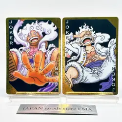 One Piece Golden Playing Cards Monkey.D.Luffy Gear5 Set of 2 Jokers Jump Festa - Image 1