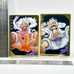 One Piece Golden Playing Cards Monkey.D.Luffy Gear5 Set of 2 Jokers Jump Festa - Image 2