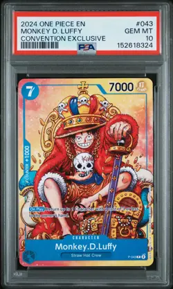 Monkey.D.Luffy (Convention Promo 2024) P-043 One Piece Promotion Psa 10 - Image 1