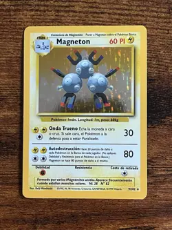 Pokemon TCG Magneton 9/102 Base Set Holo Rare Card LP - Image 1