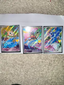 Pokemon TCG Promo Holo Card Lot Rowlet Litten Popplio Nintendo 3 English - Image 1
