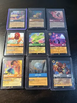 x9: Lorcana Legendary & Promo Trading Card Lot w/ Cold Foils & Non Foil See Pics - Image 1