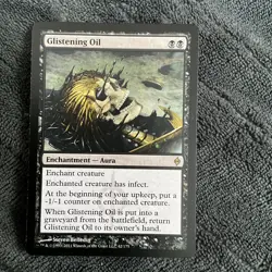 MTG Glistening Oil- New Phyrexia- LP MAGIC CARD - Image 1