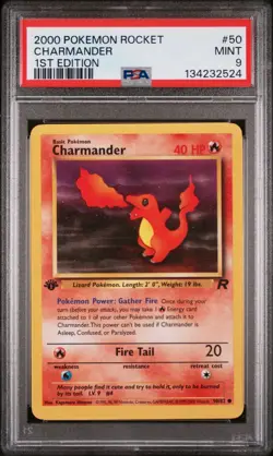 POKEMON CARD PSA 9 MINT Team Rocket 1ST Edition #50 Charmander - Image 1