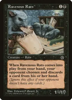 Ravenous Rats Portal Second Age Common NM Magic: The Gathering Normal - Image 1