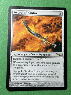**Sword of Kaldra** ~Mirrodin~ MTG: Magic the Gathering, Moderate Play (MP) - Image 1