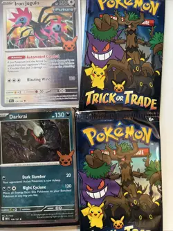 6 Pokemon Cards Darkrai, Gengar, Scream Tail, Mimikyu 2 Trick Or Treat Packs Lot - Image 3