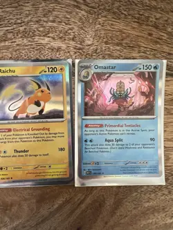 Rare Raichu, Omastar & Gengar 3 Card Pokemon Lot 2023-2024 W Game Freak Sleeves - Image 4
