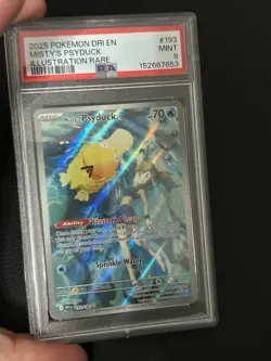 PSA 9 2025 POKEMON MISTY'S PSYDUCK ILLUSTRATION RARE EN DESTINED RIVALS #193 - Image 3