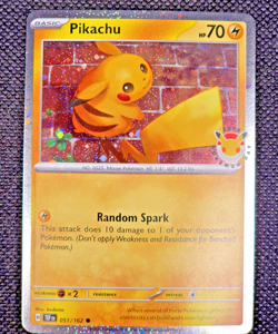 2026 Pikachu 051/162 Pokemon Day 30 Anniversary Stamped Promo TCG Cosmo Holo -L1 - Image 2