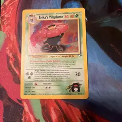 Pokemon TCG Erika's Vileplume Holo Rare Gym Heroes 5/132 LP/NM Condition - Image 1
