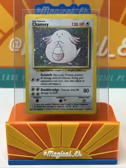 Chansey #3 Holo Rare WoTC Pokemon TCG 1999 Base Set Unlimited DMG - Image 1