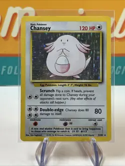 Chansey #3 Holo Rare WoTC Pokemon TCG 1999 Base Set Unlimited DMG - Image 3