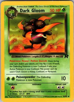 Dark Gloom Team Rocket Uncommon MP Pokemon 36/82 Unlimited - Image 1