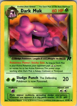 Dark Muk Team Rocket Uncommon MP Pokemon 41/82 Unlimited - Image 1