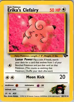 Erika's Clefairy Gym Challenge Uncommon LP Pokemon 040/132 Unlimited - Image 1