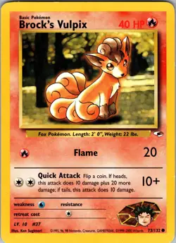 Brock's Vulpix Gym Heroes Common LP Pokemon 073/132 Unlimited - Image 1