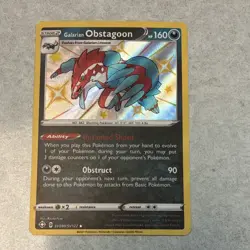 Pokemon Galarian Obstagoon SV080/SV122 Shining Fates Shiny Holo Rare - Image 1