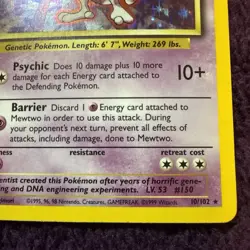 Mewtwo 10/102 Pokemon TCG 1999 Base Set Holo Unlimited Rare - Image 5