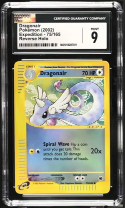 2002 Pokemon Expedition Dragonair 75/165 Reverse Holo CGC 9 Mint - Image 1