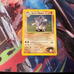 Pokemon TCG Brock's Rhydon Gym Heroes 2/132 Holo Unlimited Rare NM Swirl WOTC 💫 - Image 1