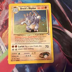 Pokemon TCG Brock's Rhydon Gym Heroes 2/132 Holo Unlimited Rare NM Swirl WOTC 💫 - Image 2