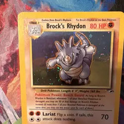 Pokemon TCG Brock's Rhydon Gym Heroes 2/132 Holo Unlimited Rare NM Swirl WOTC 💫 - Image 4