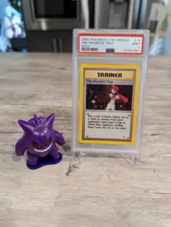 The Rocket's Trap Holo PSA 9 Mint Pokemon WotC Gym Heroes unlimited - Image 2